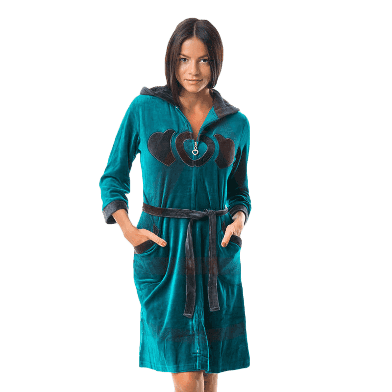 Велюровий халат Яблучки